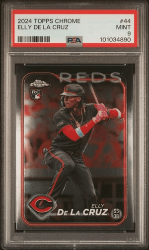 Graded 2024 Topps Chrome Elly De La Cruz #44 Rookie RC Baseball Card PSA 9 Mint