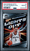 Graded 2023 Panini Donruss Optic Victor Wembanyama #4 Lights Out Rookie RC Basketball Card PSA 10 Gem Mint