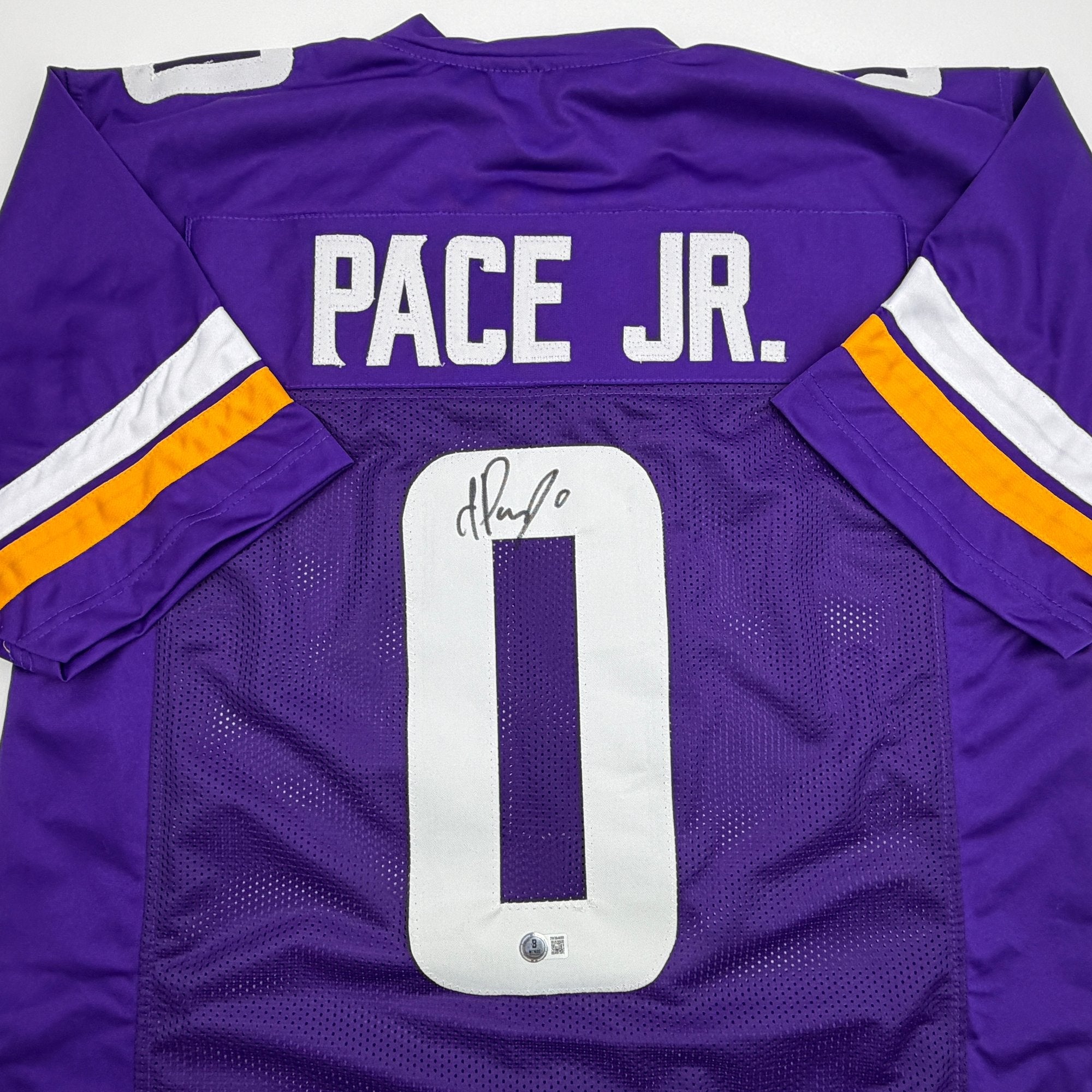 Autographed/Signed Ivan Pace Jr. Minnesota Purple Football Jersey Beckett BAS COA
