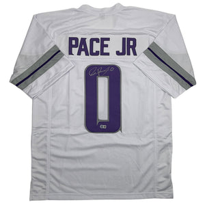 Autographed/Signed Ivan Pace Jr. Minnesota White Out Alternate Football Jersey Beckett BAS COA