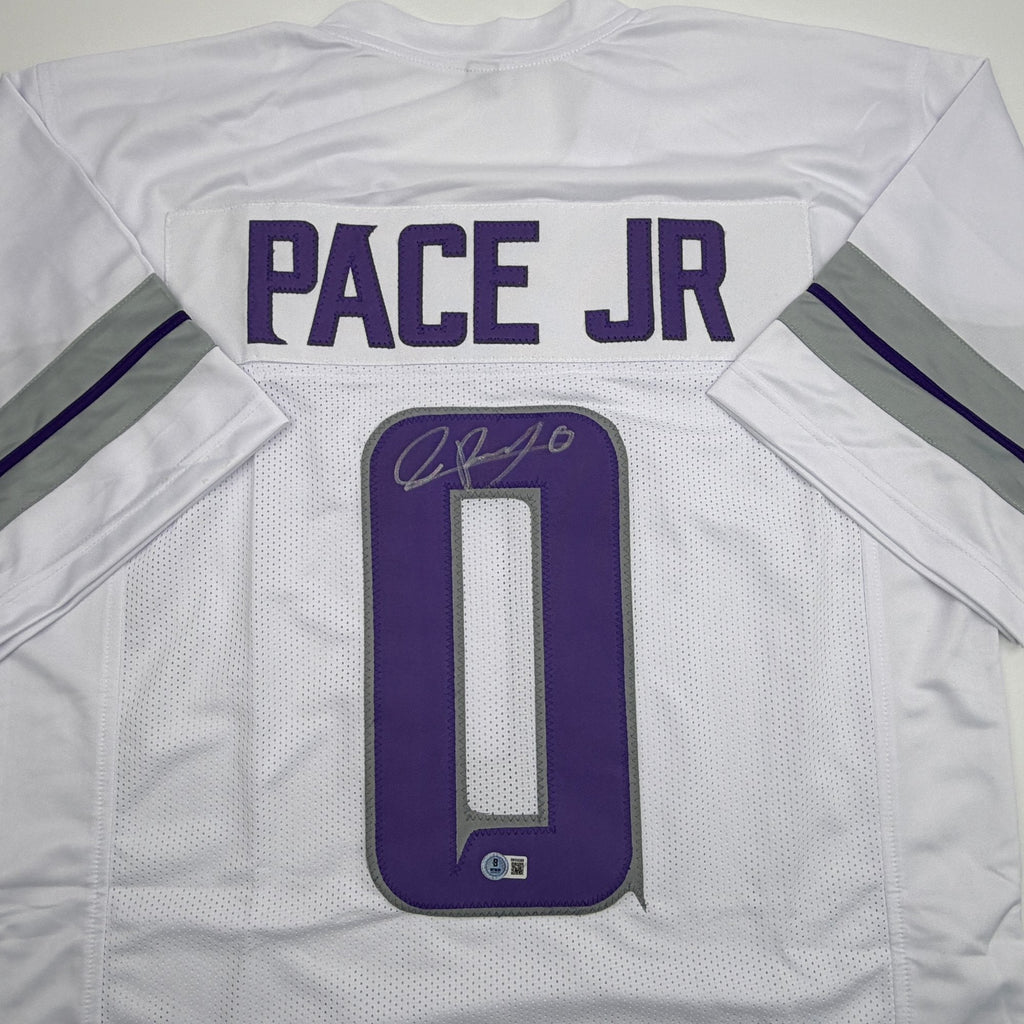 Autographed/Signed Ivan Pace Jr. Minnesota White Out Alternate Football Jersey Beckett BAS COA