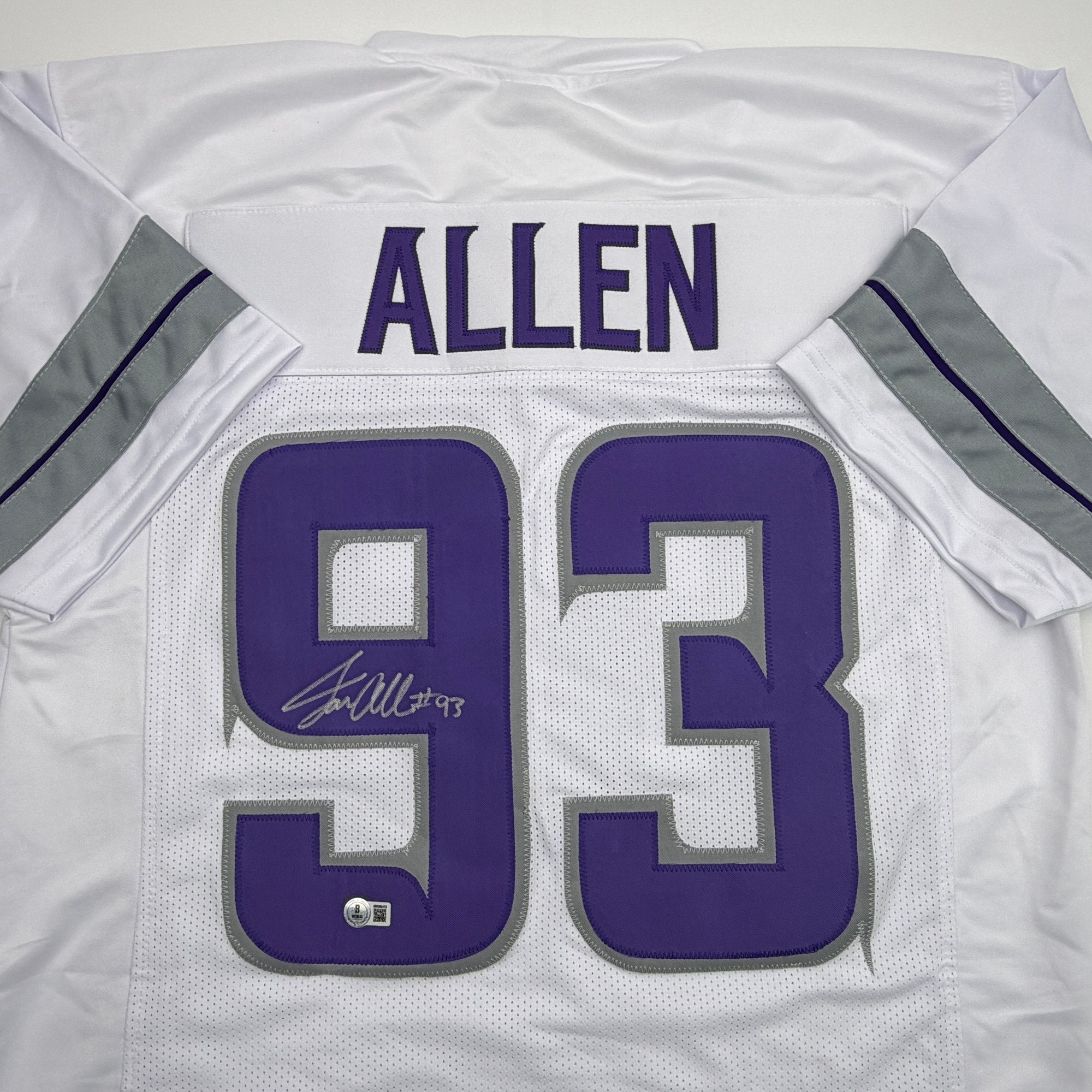 Autographed/Signed Jonathan Allen Minnesota White Out Alternate Football Jersey Beckett BAS COA