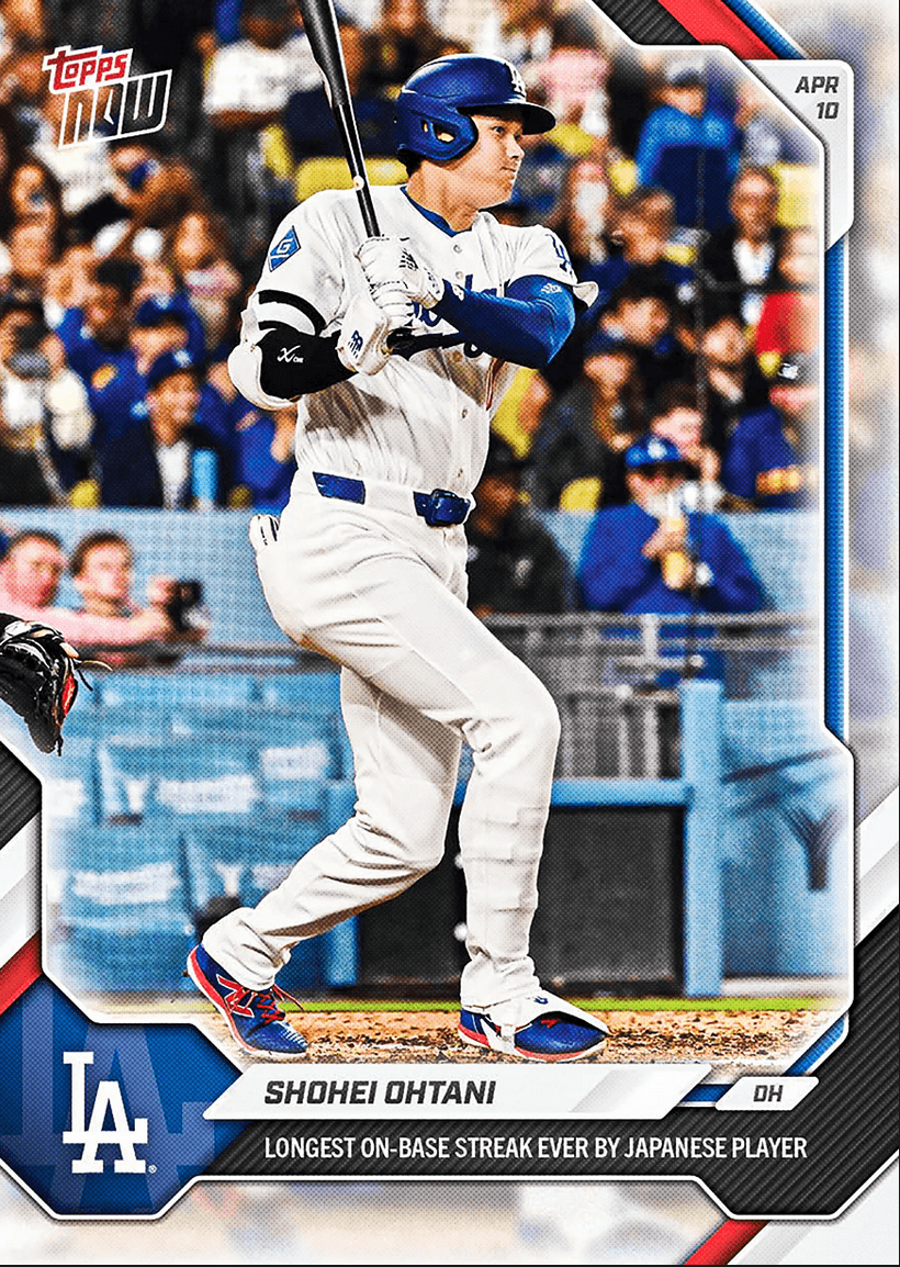 2026 Topps Now Shohei Ohtani #71 Longest On Base Streak Ever By Japanese Player Los Angeles Dodgers Baseball Card