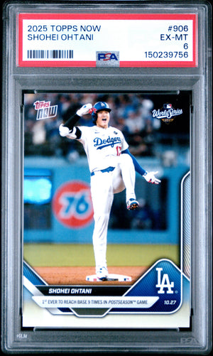 Graded 2025 Topps Now Shohei Ohtani #906 Baseball Card PSA 6 Excellent