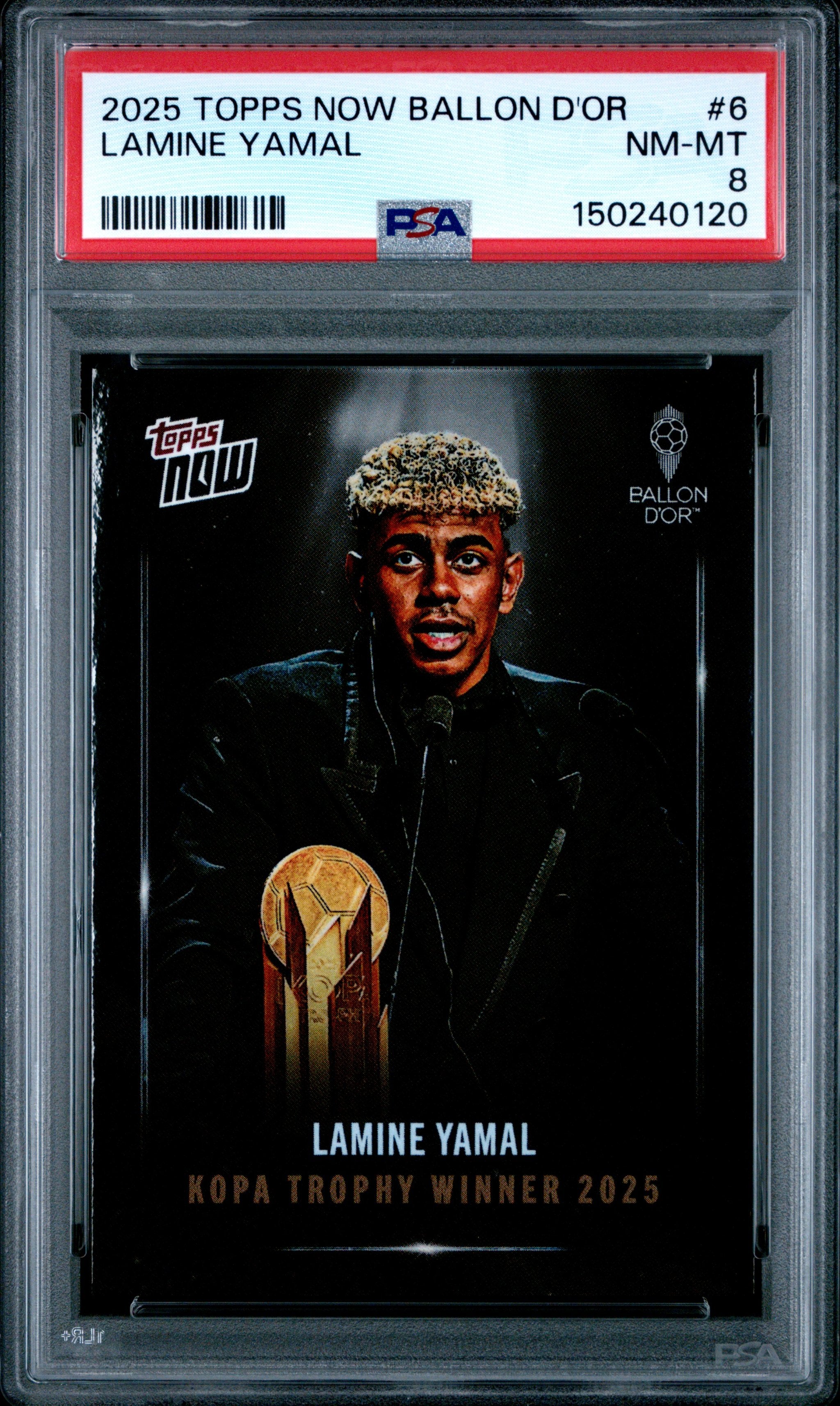 Graded 2025 Topps Now Lamine Yamal #6 Soccer Card PSA 8 Near Mint