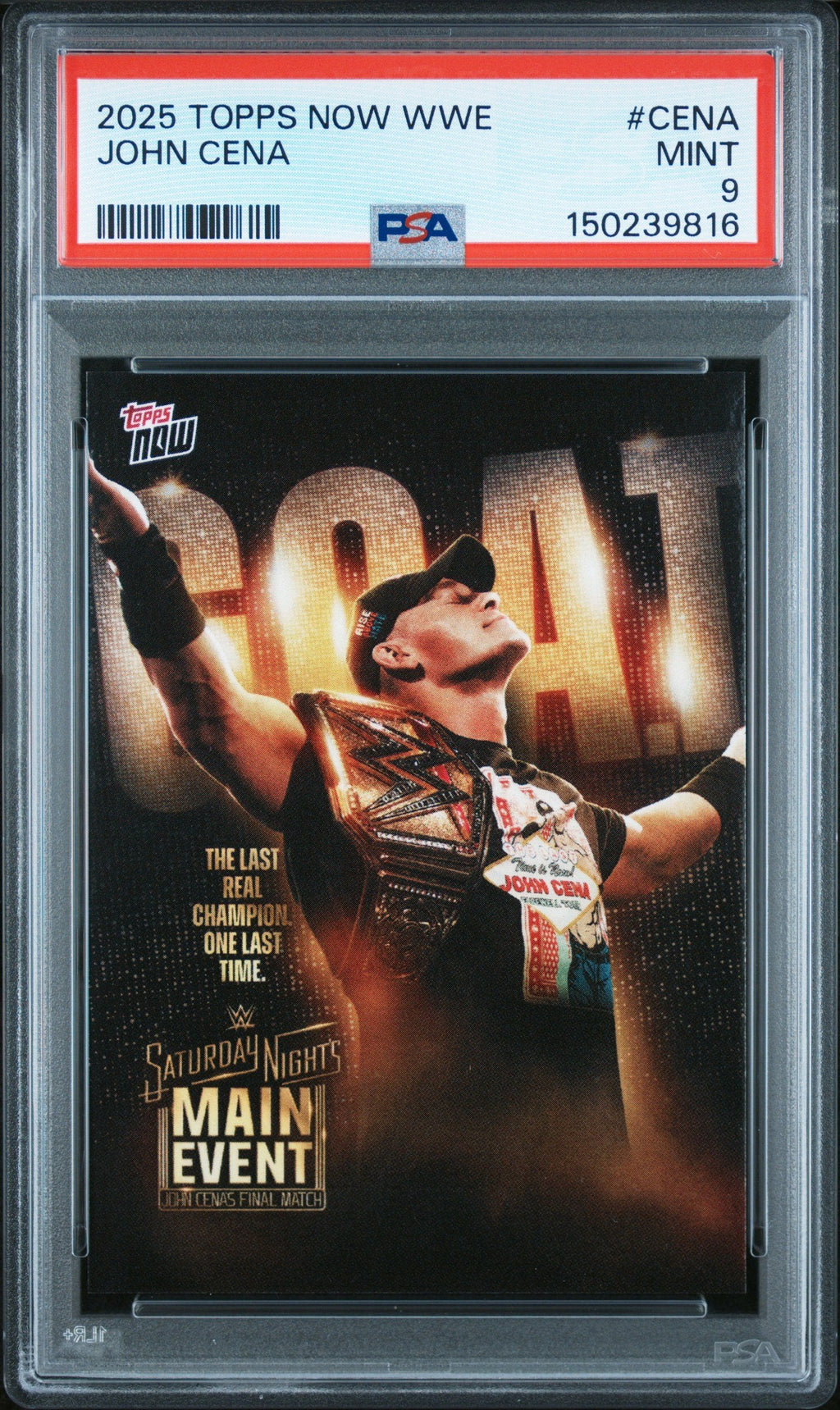 Graded 2025 Topps Now John Cena #CENA Wrestling Card PSA 9 Mint