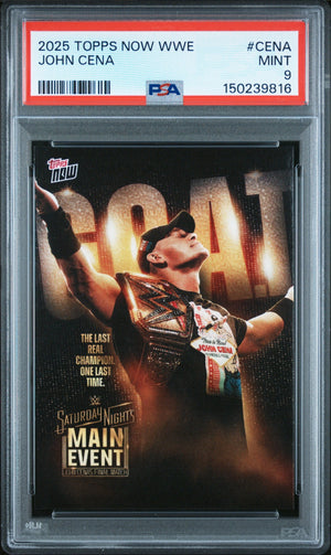 Graded 2025 Topps Now John Cena #CENA Wrestling Card PSA 9 Mint