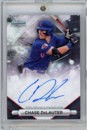 2023 Bowman Sterling Chase DeLauter #PACD Auto Rookie RC Baseball Card
