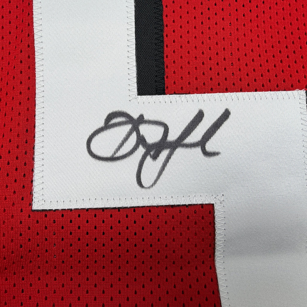 Autographed/Signed Drake London Atlanta Red Football Jersey Beckett BAS COA
