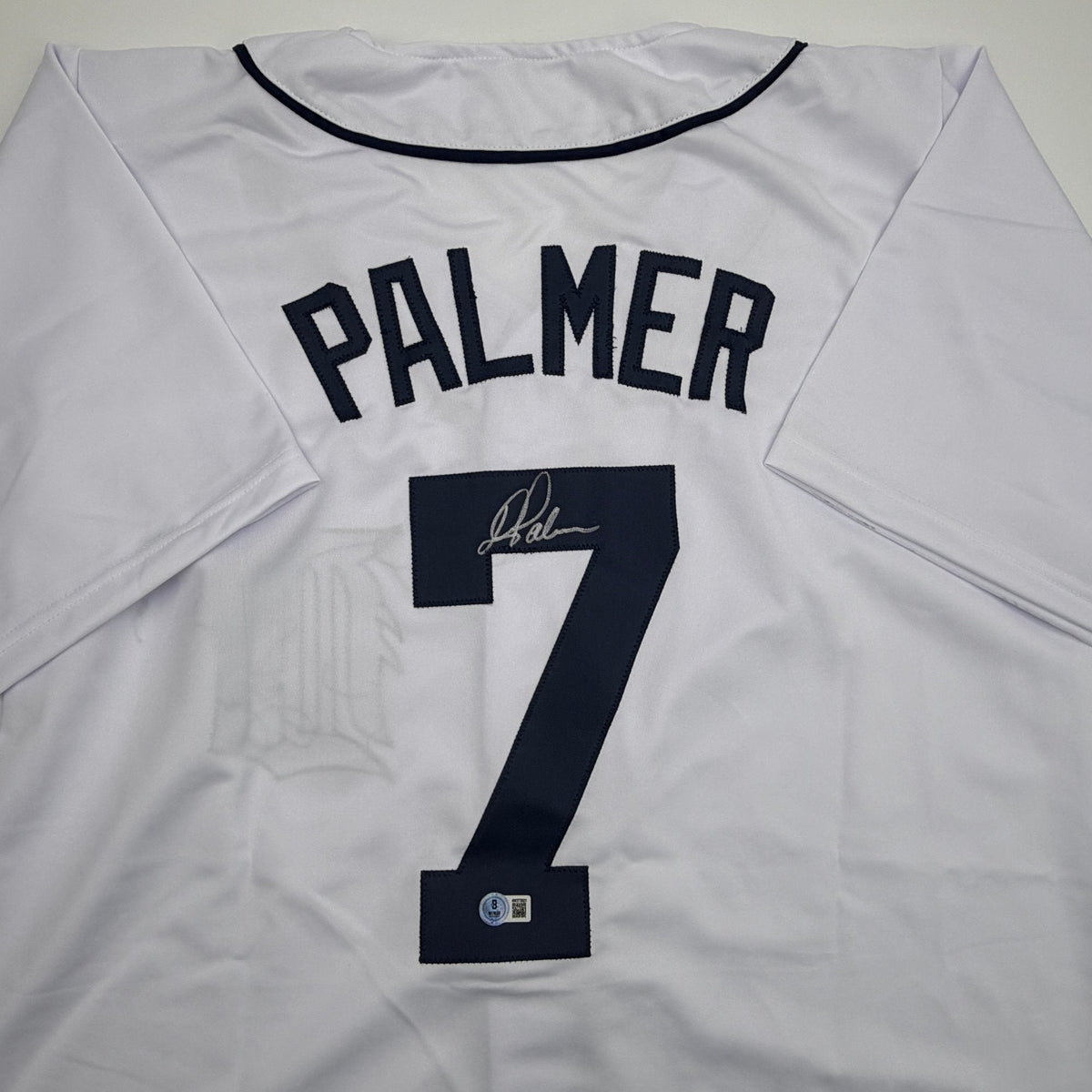 Autographed/Signed Dean Palmer Detroit White Baseball Jersey Beckett BAS COA