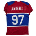 Autographed/Signed Dexter Lawrence II New York Retro Century Red Pro Cut Football Jersey Beckett BAS COA