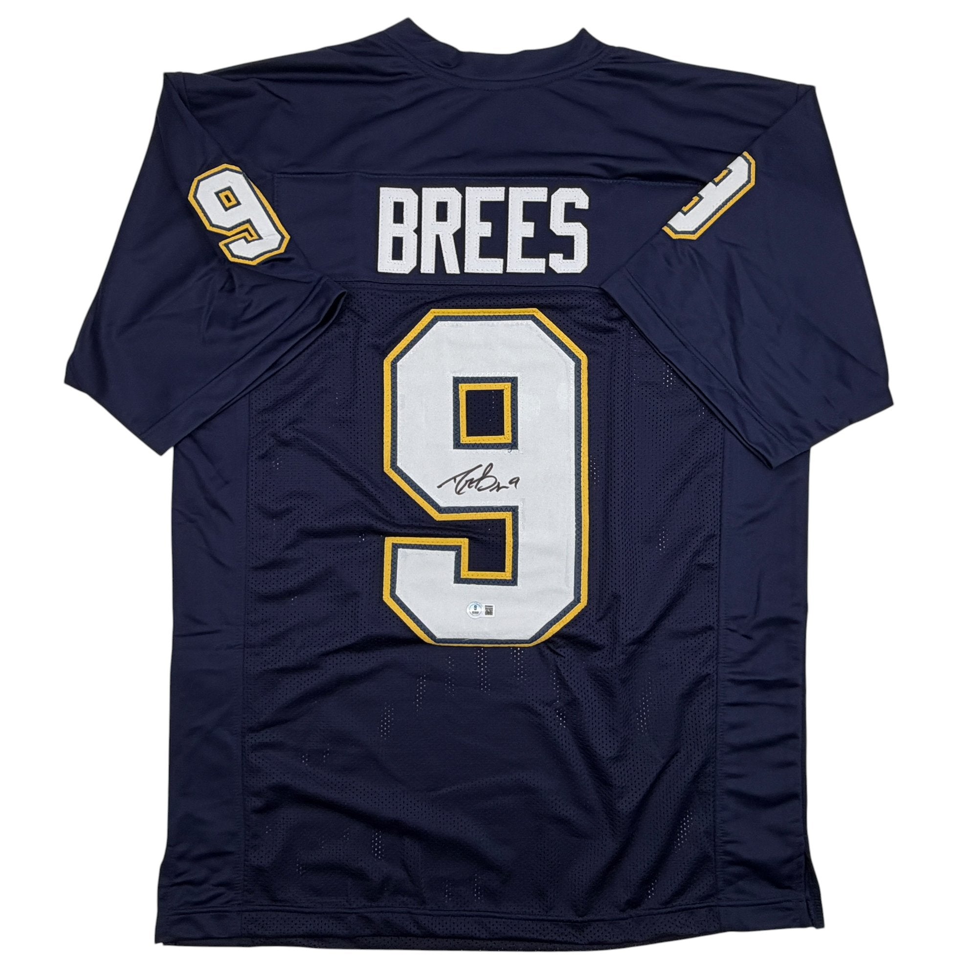 Autographed/Signed Drew Brees Los Angeles San Diego Navy Blue Football Jersey Beckett BAS COA
