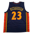 Autographed/Signed Jason Richardson Golden State Navy Blue Basketball Jersey Beckett BAS COA