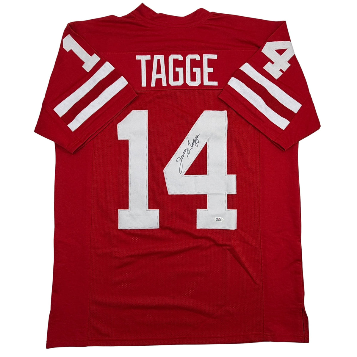 Autographed/Signed Jerry Tagge Nebraska Red College Football Jersey PSA/DNA COA