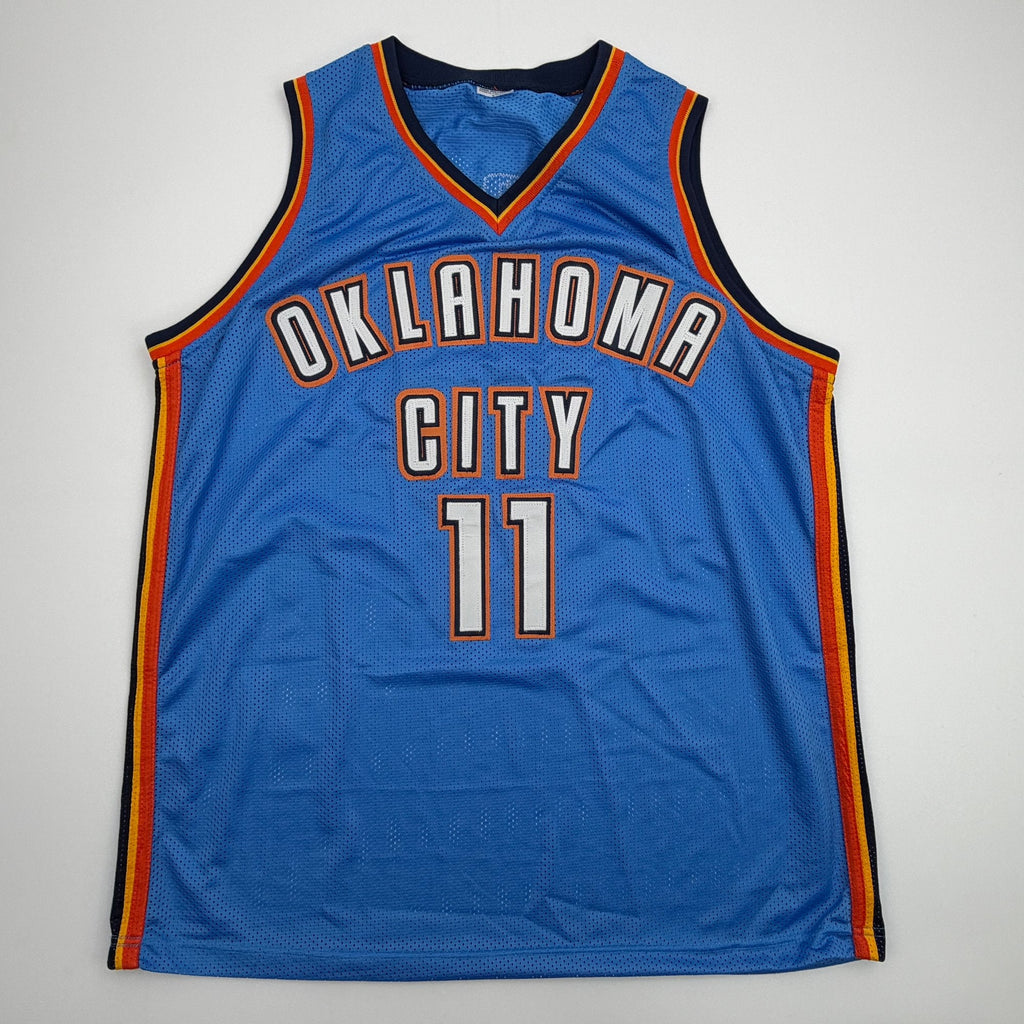 Autographed/Signed Isaiah Joe Oklahoma City OKC Blue Basketball Jersey JSA COA