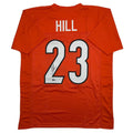 Autographed/Signed Daxton Hill Cincinnati Orange Football Jersey Beckett BAS COA