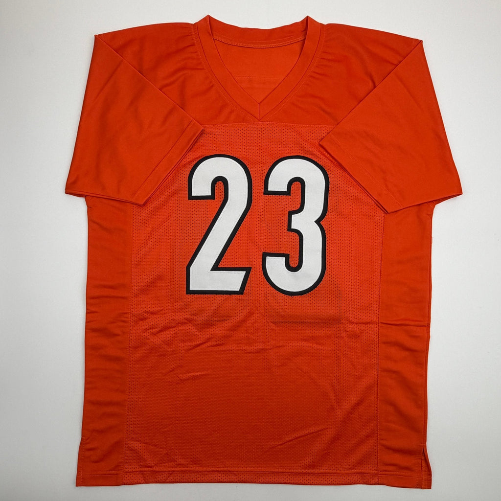 Autographed/Signed Daxton Hill Cincinnati Orange Football Jersey Beckett BAS COA