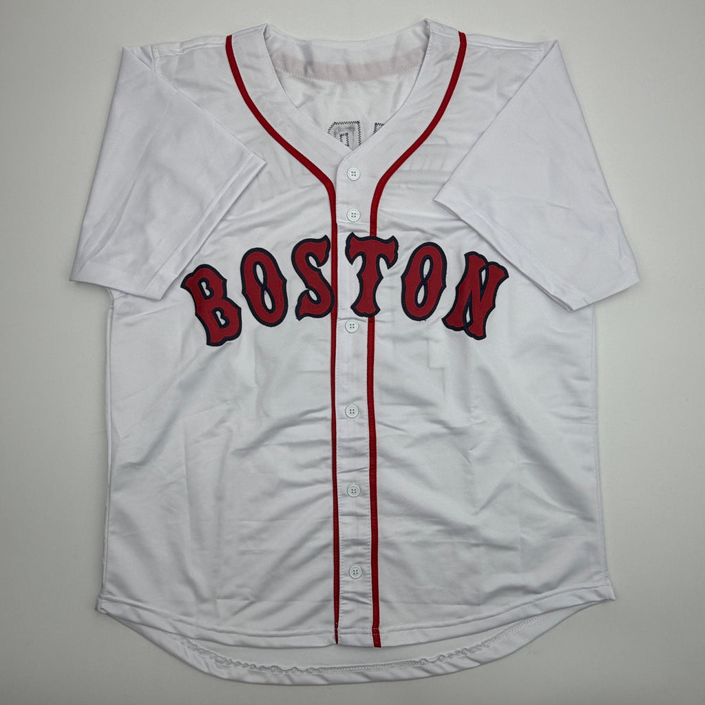 Autographed/Signed Jim Lonborg Cy Young 67 Boston White Baseball Jersey JSA COA