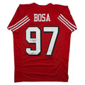 Autographed/Signed Nick Bosa San Francisco Red Alternate Football Jersey Beckett BAS COA