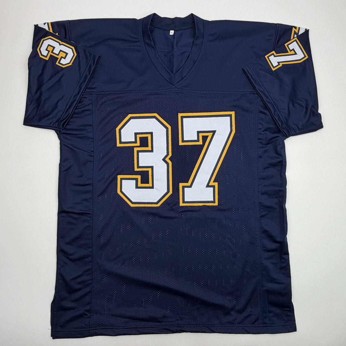 Autographed/Signed Rodney Harrison Los Angeles San Diego Navy Blue Football Jersey Beckett BAS COA