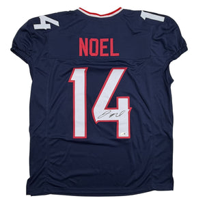 Autographed/Signed Jaylin Noel Houston Navy Blue Pro Cut Football Jersey JSA COA