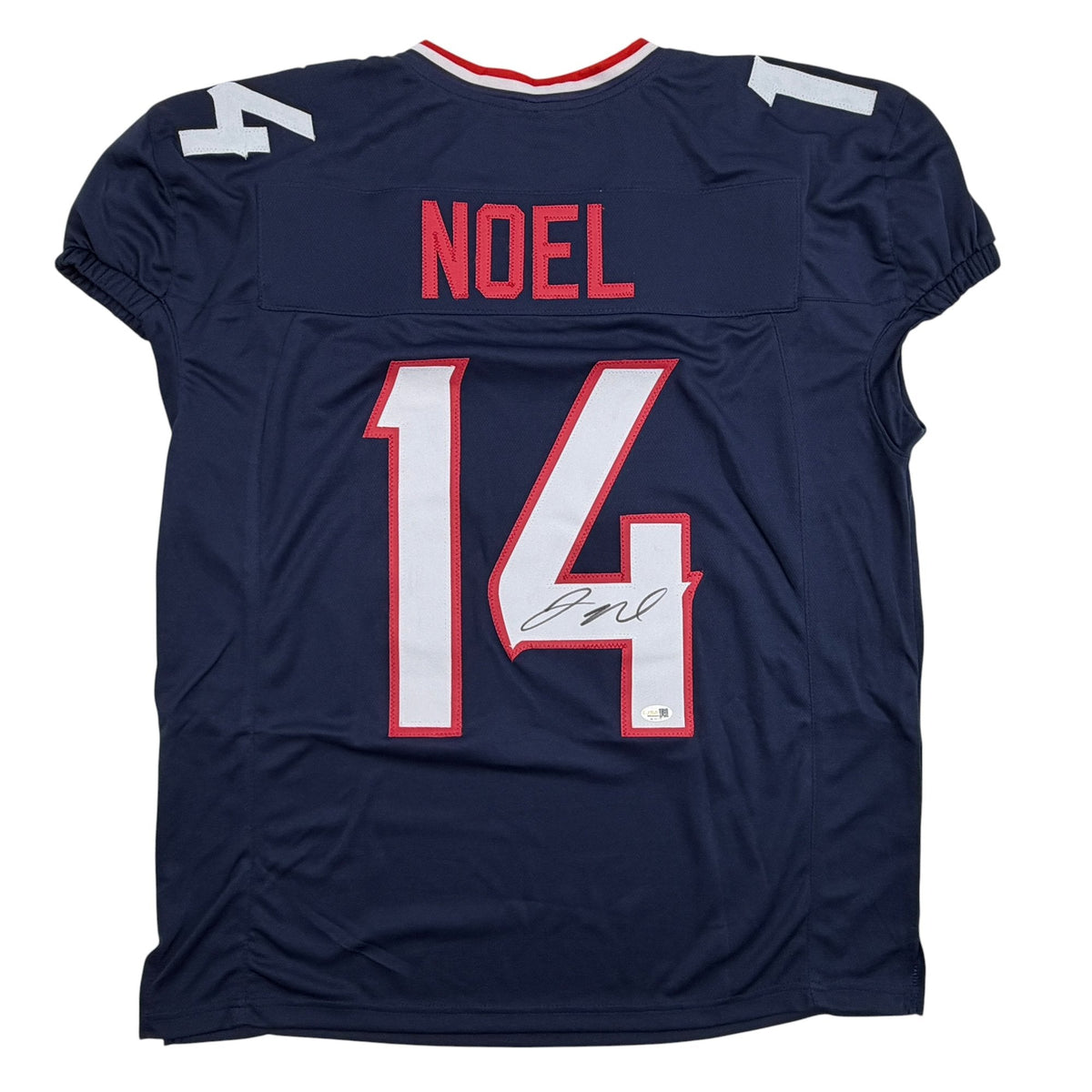 Autographed/Signed Jaylin Noel Houston Navy Blue Pro Cut Football Jersey JSA COA