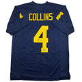 Autographed/Signed Nico Collins Michigan Blue College Football Jersey Beckett BAS COA