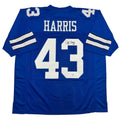 Autographed/Signed Cliff Harris Dallas Blue Football Jersey PSA/DNA COA