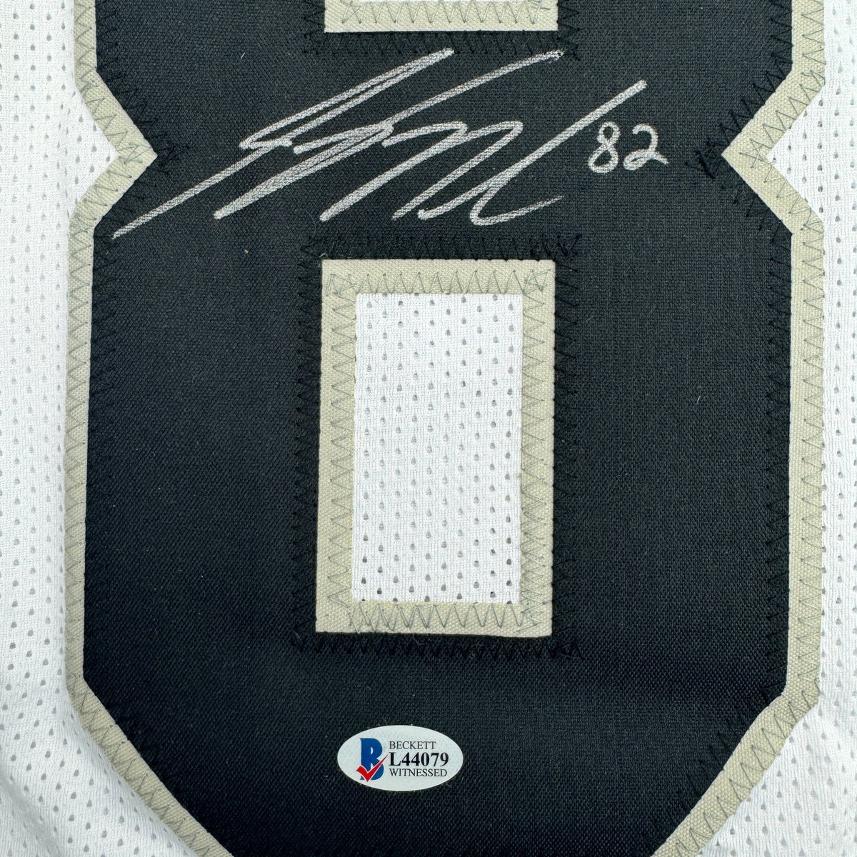 Autographed/Signed Jordy Nelson Oakland Las Vegas White Football Jersey Beckett BAS COA