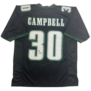 Autographed/Signed Jihaad Campbell Philadelphia Black Football Jersey Beckett BAS COA