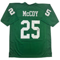 Autographed/Signed LeSean McCoy Philadelphia Kelly Green Football Jersey JSA COA