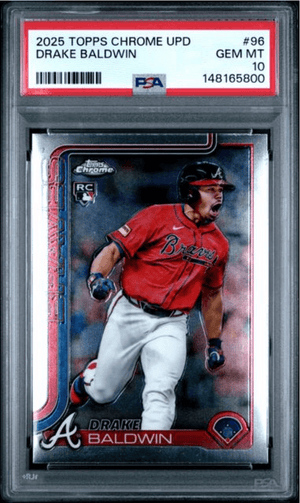 Graded 2025 Topps Chrome Update Drake Baldwin #96 Rookie RC Baseball Card PSA 10 Gem Mint