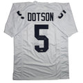 Autographed/Signed Jahan Dotson Penn State White College Football Jersey Beckett BAS COA