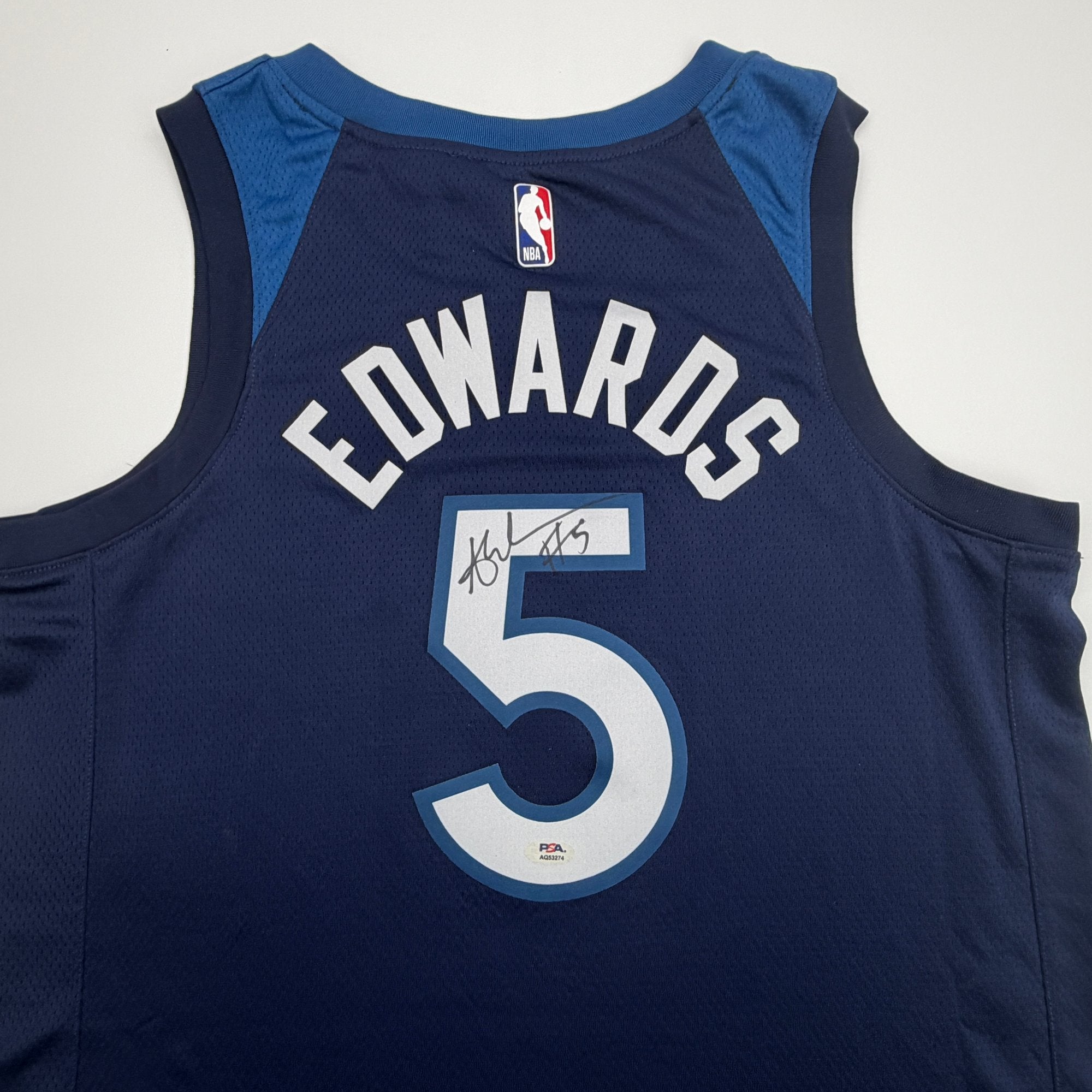 Autographed/Signed Anthony Edwards Minnesota Timberwolves Blue #5 Authentic Basketball Jersey PSA/DNA COA