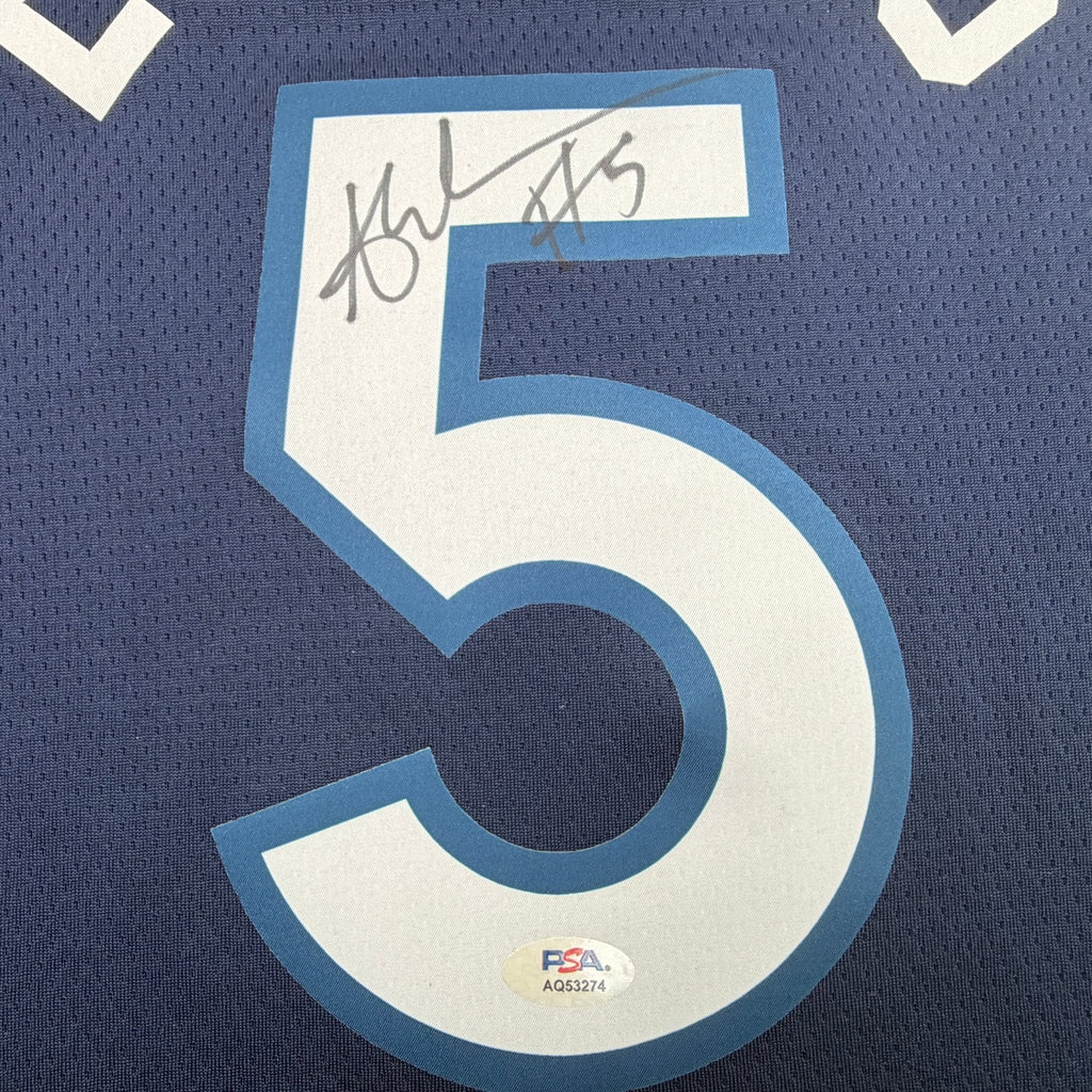 Autographed/Signed Anthony Edwards Minnesota Timberwolves Blue #5 Authentic Basketball Jersey PSA/DNA COA