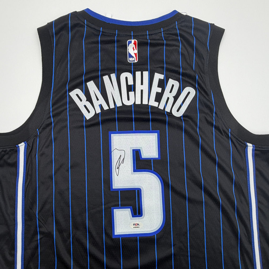 Autographed/Signed Paolo Banchero Orlando Magic Black Authentic Basketball Jersey PSA/DNA COA