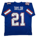 Autographed/Signed Fred Taylor 96 National Champs Florida Blue College Football Jersey Beckett BAS COA