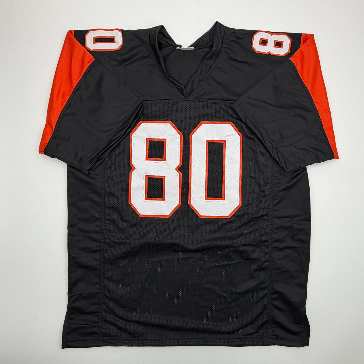 Autographed/Signed Peter Warrick Cincinnati Black Football Jersey Beckett BAS COA