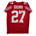 Autographed/Signed Ji'Ayir Brown San Francisco Red Football Jersey Beckett BAS COA