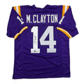 Autographed/Signed Michael Clayton LSU Purple College Football Jersey JSA COA
