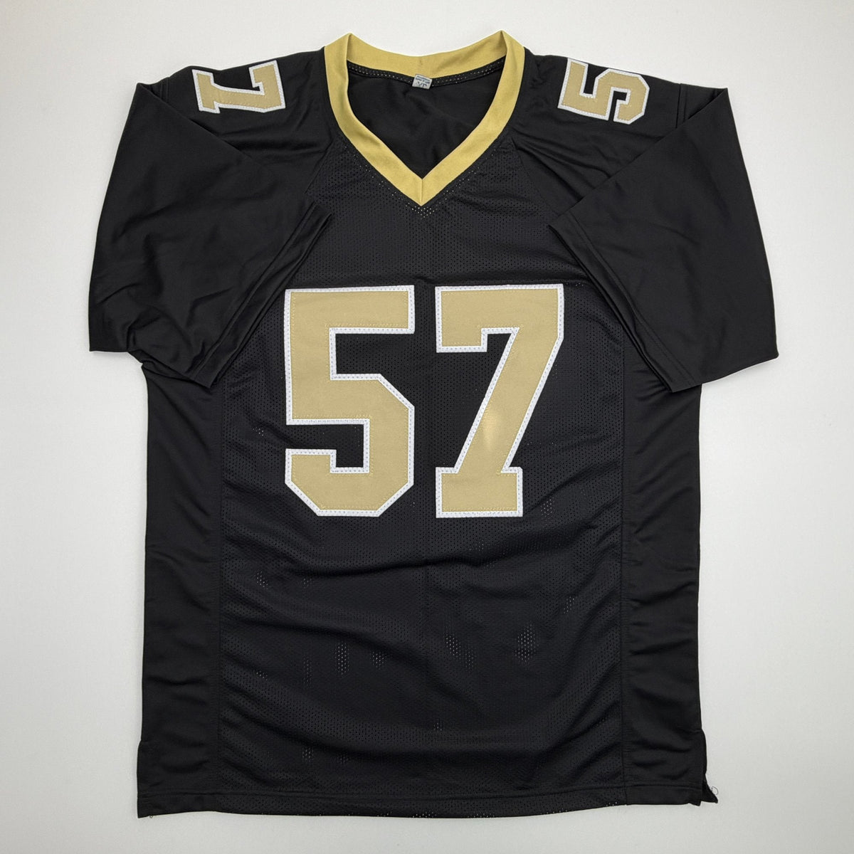 Autographed/Signed Rickey Jackson New Orleans Black Football Jersey Beckett BAS COA