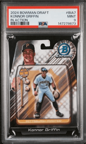 Graded 2024 Topps Bowman Draft Konnor Griffin #BIA7 In Action Rookie RC Baseball Card PSA 9 Mint