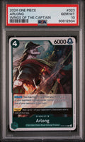 Graded 2024 One Piece Arlong #023 OP06 Wings of the Captain Trading Card Game PSA 10 Gem Mint