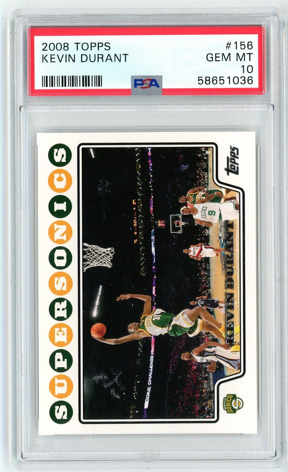 Graded 2008 Topps Kevin Durant #156 Basketball Card PSA 10 Gem Mint
