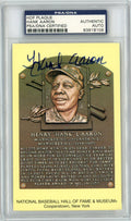 Graded Baseball Hall of Fame Plaque Hank Aaron Signed Autographed Baseball Postcard PSA/DNA Authentic