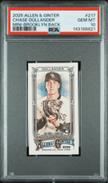 Graded 2025 Topps Allen & Ginter Chase Dollander #217 Mini Brooklyn Back /25 Rookie RC Baseball Card PSA 10 Gem Mint