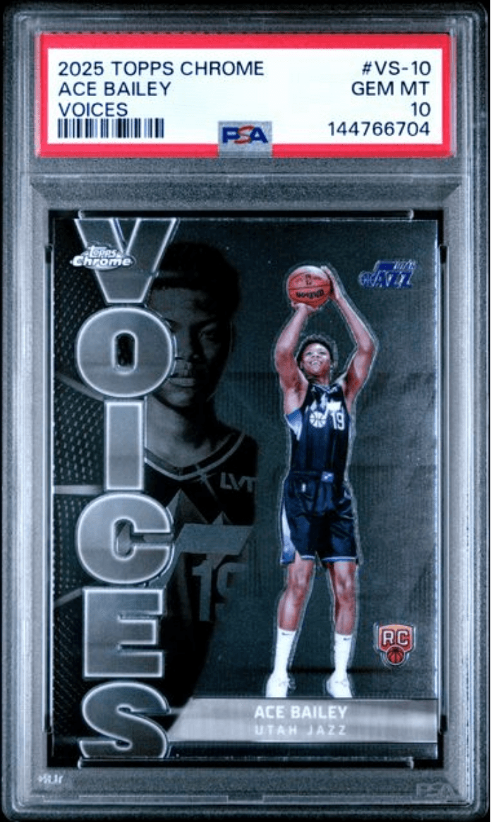 Graded 2025 Topps Chrome Ace Bailey #VS10 Voices Rookie RC Basketball Card PSA 10 Gem Mint