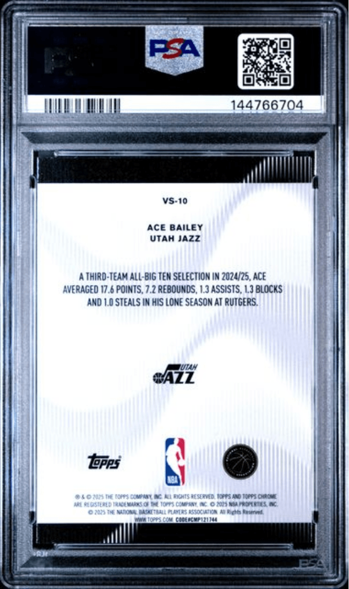 Graded 2025 Topps Chrome Ace Bailey #VS10 Voices Rookie RC Basketball Card PSA 10 Gem Mint
