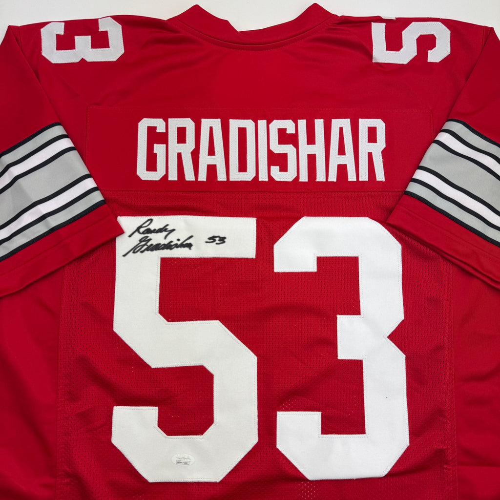 Autographed/Signed Randy Gradishar Ohio State Red College Football Jersey JSA COA