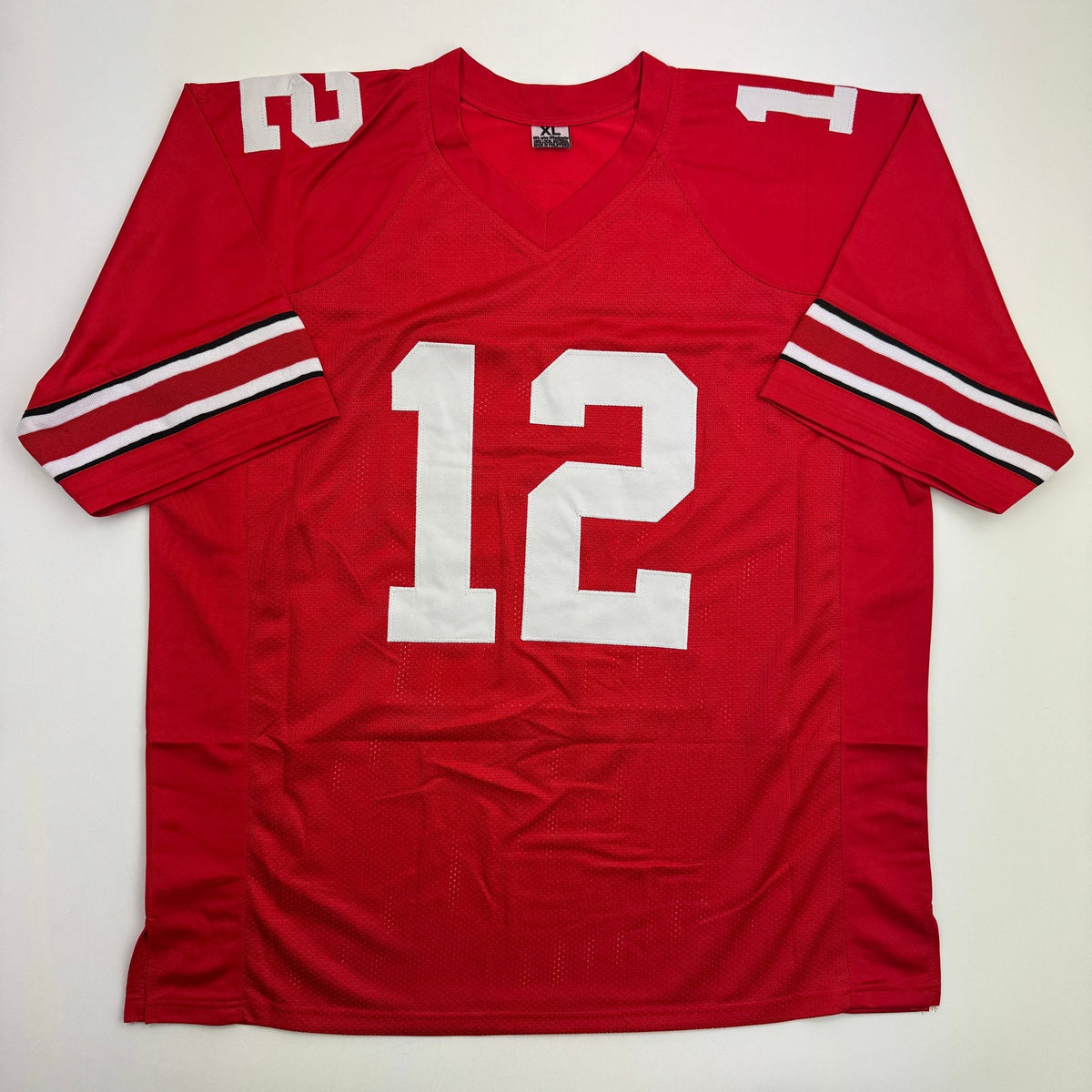 Autographed/Signed Denzel Ward Ohio State Red College Football Jersey Beckett BAS COA